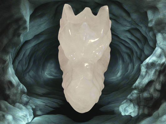 Clear Quartz Dragon Skull