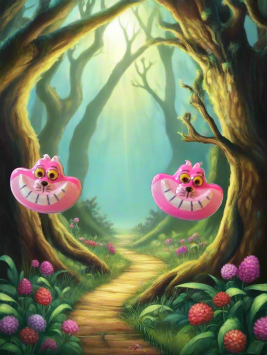 Cheshire cat earrings