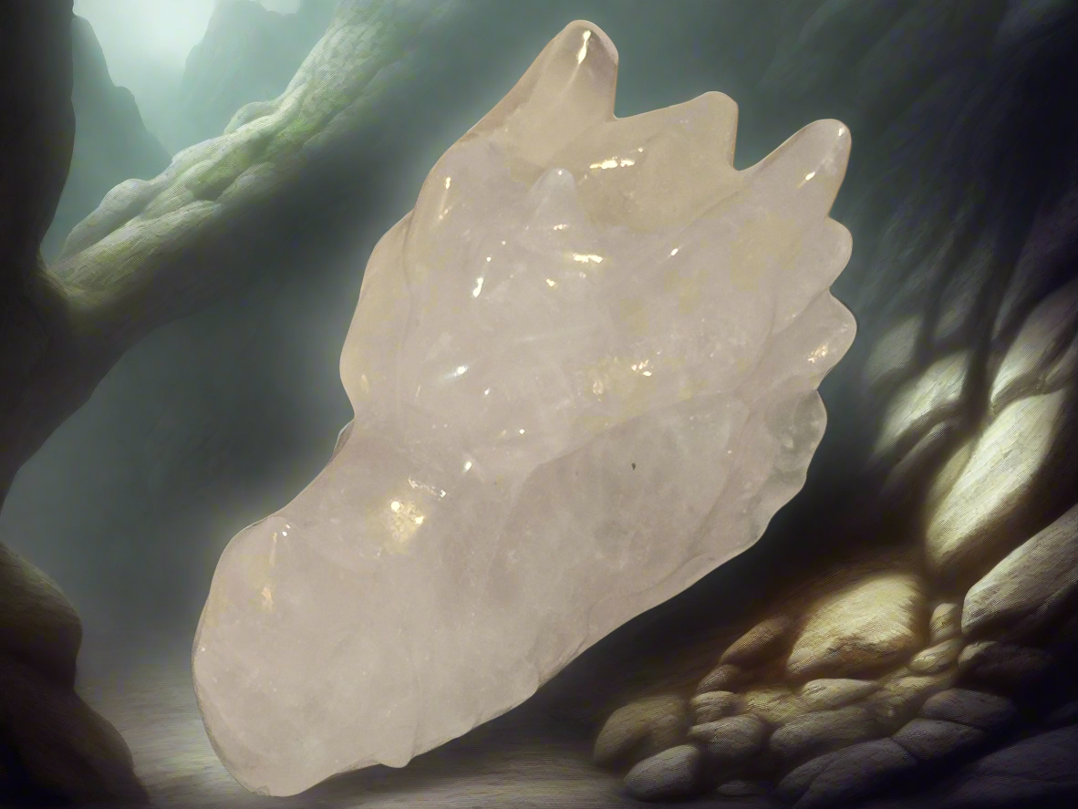 Clear Quartz Dragon Skull