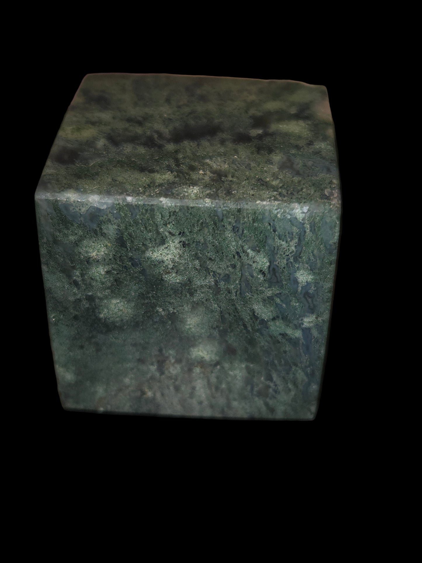 Moss agate cube