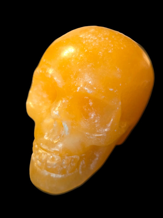 Honey calcite skull
