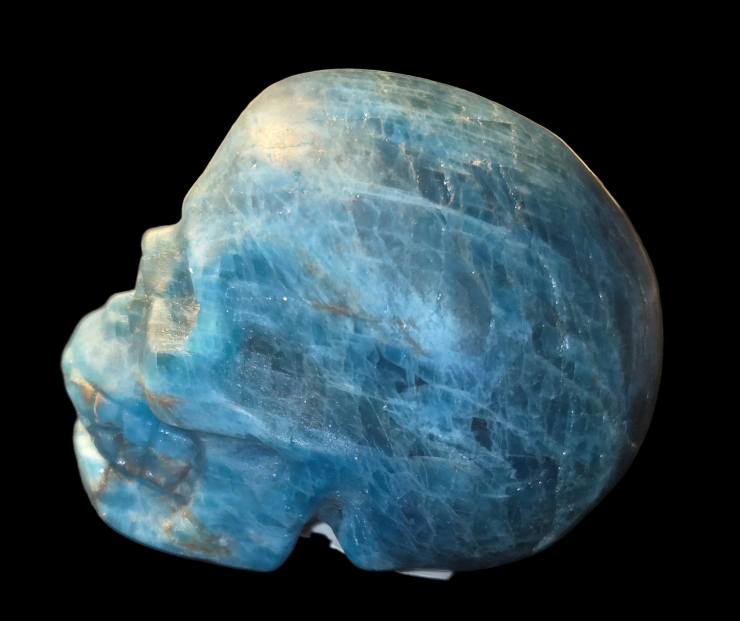 Blue apatite skull